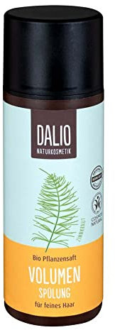 DALIO Volumen Spülung – verleiht Volumen, gute Kämmbarkeit, Glanz und Geschmeidigkeit, mit Zinnkraut, Bio Bier und Reisprotein, zertifizierte vegane Naturkosmetik, 150 ml