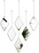 6er Pack Diamant Hänge Spiegel Wanddekoration Set mit 2 Schraubendreher Diamant Wandspiegel mit Kette Silberfarben Rahmen Diamant Spiegel mit Kette für Haus Wohnzimmer, 27,4 x 17 cm