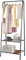 Youyijia Kleiderständer Metall Kleiderstange 60 cm x 151 cm Kleiner Garderobenständer für Schlafzimmer mit Schuhablage Kleiderstange mit Zwei Regalen Kleiderstangen für Kleidung (Schwarz)