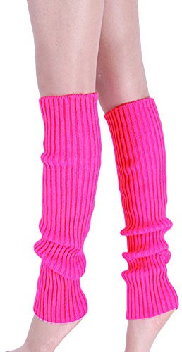 Beinwärmer für Damen, Beinlinge aus Baumwolle, Beinstulpen Stulpen Legwärmer, Warm und Bequem Stulpen, Damen Stulpen Beinwärmer Strümpfe Overknees, Beinstulpen in Einheitsgröße (Hot pink, One Size)