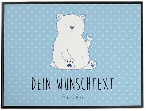 Mr. & Mrs. Panda Schreibtischunterlage bedrucken Eisbär Faul - Personalisierte Geschenke, Schreibtischauflage selbst gestalten, Büro, Entspannen, personalisiert, Teddybär, Individuelle, Bär