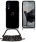 EuoDuo Compatible avec Wiko View 4/ View 4 Lite Coque Cordon Tour de Cou Telephone Portable Réglable Collier Étui Silicone TPU Noir Motifs Cover Protection Complète - Visage Souriant