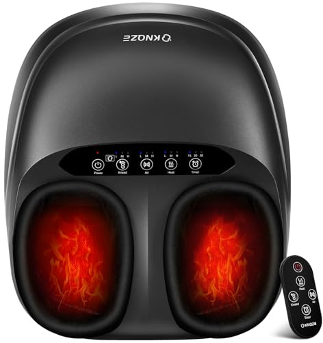KNQZE Shiatsu Foot Massager with Heat, Compression, Deep Kneading Foot Massage for Plantar Fasciitis Relief, Remote Control, Multi Massage Modes, Auto Shut-Off Timer, FSA Eligible, Mothers Day Gifts