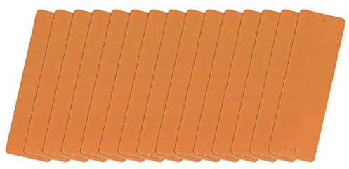 QUARKZMAN 15 Stück Leere Metall Karten 45x15x0.3mm, Bronzefarb Metallkarte Aluminium Platte mit 2 Loch 3mm Durchmesser für Klingelschild Visitenkarten Namensschilder Briefkasten Türschilder