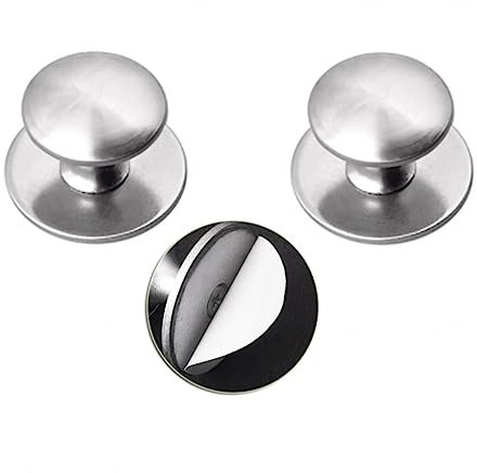 YQOLG87 Selbstklebende Schublade Knöpfe ziehen Griff,2 Stück Selbstklebende Kunststoff-Schrankknöpfe,Stanzfreie Küchenschrankgriff,für Moderne Möbel Garderobe Schrank,27mm/1in,brushedsilver