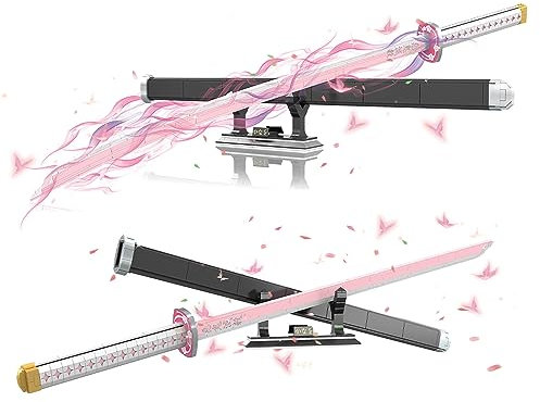 Tarcury Tsuyuri Kanao Anime Cosplay Schwert Baukasten, 96 cm Samurai Katana Modell mit Ständer und Scheide, ideales Sammlergeschenk für Erwachsene Fans (706 Teile)