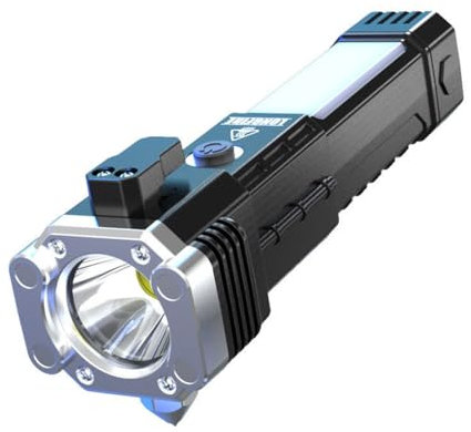LUCKKY Safety Hammer Flashlight, Sicherheitshammer Taschenlampe, Tragbare LED-Taschenlampe, Auto-Sicherheitshammer-Taschenlampe, multifunktional Powerbank Notfall Sicherheitshammer