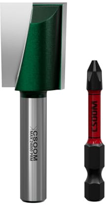 CSOOM 8mm Schaft Professional Bodenreinigung Fräser, mit Schlagmagnetbits, Schaftfräser, Holzbearbeitungswerkzeug Bit (20mm)
