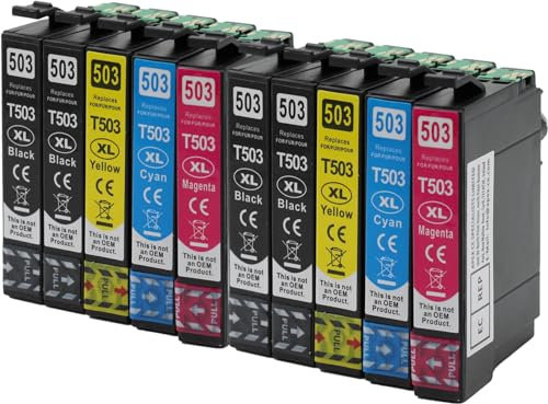 OBV Druckerpatronen kompatibel mit Epson 503 503XL, 10er Sparpack, für Expression Home XP-5200, Workforce WF-2960 DWF