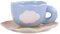 Soulnioi Ceramic Coffee Mug, Cute Cappuccino Cup and Saucer Set, 180ML Handpainting Tea Cup Milk Cup for Gift - Blue Cloud