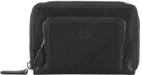 Sattlers & Co. Querbörse Damen Kronos The Jockey | Einkaufswagenchipfach | RFID-Schutz | 12 Kartenfächer | separates Münzfach mit Reißverschluss | (schwarz)