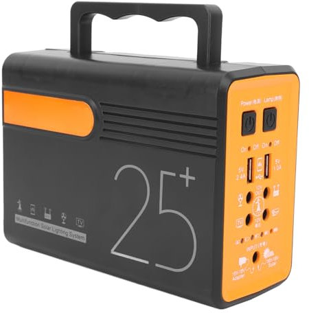 CHEOTIME Centrale Elettrica Portatile 12V, Generatore Solare da Campeggio Mobile con Pannello Solare per Uso Domestico, Camper, Interruzione di Corrente Esterna Spina UE 100‑240 V LM 3616
