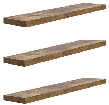 WOLTU Mensola da Parete, Mensola da Muro, Legno MDF, Set di 3, per Cucina, Bagno, Soggiorno, ECC