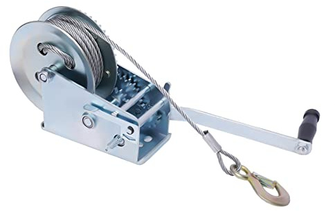 Cabrestante manual profesional de 3500 kg, para remolques, barcos, coches, camiones, con cable de 10 m, para, por ejemplo, garaje, sótano, coche, construcción, barco, jardín, casa de vacaciones, casa