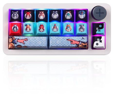 HUIOP SK16QMK Tastiera programmabile a 16 Tasti Tri-Mode 2.4G/BT/Cablata Tastiera Meccanica Macro Pad a Una Mano, con Mini Tastiera RGB retroilluminata Completamente Hot-Swap per Giochi PS