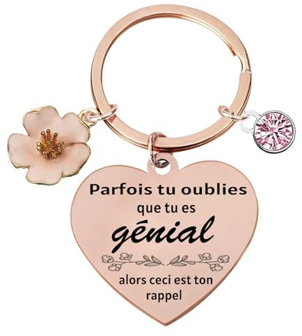 Cadeau Femme Porte Clef Couple Cadeau Pour La Petite Amie Cadeau Pour Maman Porte-clés Sœurs (Or rose-B)