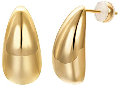 Airokiy Statement Tropfen Ohrringe Gold Hängend 18K Vergoldete Hypoallergene Wasserfest Drop Ohrringe Dupes für Damen