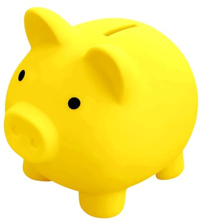 GGTTNRT Sparschwein Piggy Münze Sparschwein, Spardose Kinder, für Heimdekoration Geburtstagsgeschenke Weihnachten Halloween (Gelb)