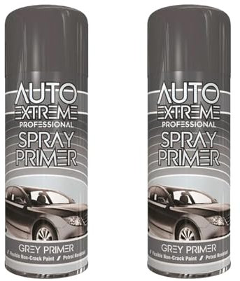 GSV Essentials 400ML Grey Primer Spray Paint, Fast-Drying Feature, Long-Lasting, Durable Coating, Easy-To-Use Spray Can, Minimal Effort And Maximum Efficiency, Versatile Uses, (2PCS)