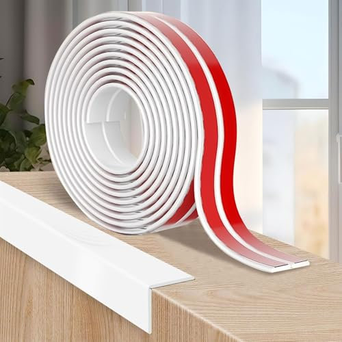Selbstklebend Kantenschutz Leisten, Flexible Weichsockelleiste Selbstklebende Abschlussleiste für Türen, Fenster, Wände, Küche, Fliesen, Ideal für Heimwerker und Renovierungen