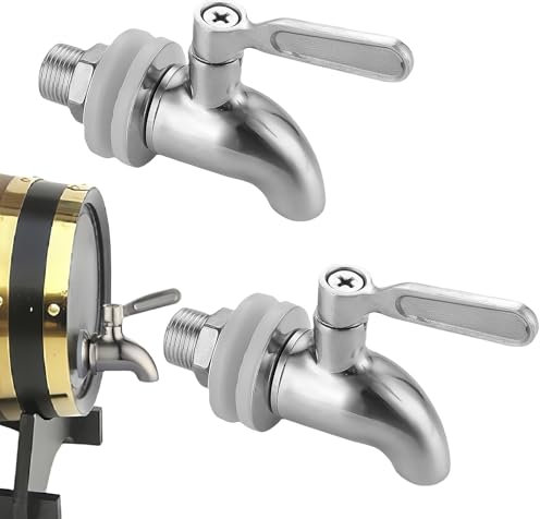 LEKEFETO Lot de 2 distributeurs de boissons en acier inoxydable Robinet : robinet de rechange en acier inoxydable 304, robinet de rechange pour distributeur de boisson, tourillon de rechange pour