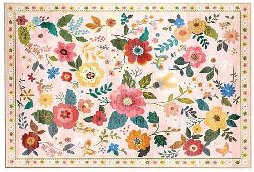 CUCUFA Flower Door Mat, Floral Door Mat 2x3ft, Colorful Welcome Mats Home Decor, Front, Decorative Rug for Entryway
