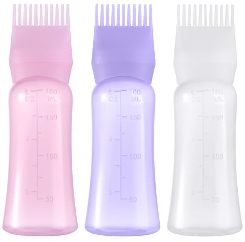 Root Comb Applicator Bottle 180ml Hair Oil Applicator for Hair Dye, Hair Oiler Comb Bottle with Graduated Scale