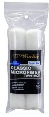 Arroworthy Classic Microfiber Mini Roller Refill - Short Pile - 6.5 (2 Pack)