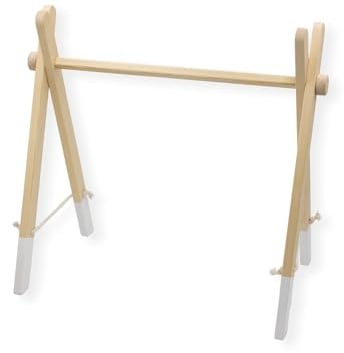 Zwergensache PREMIUM Spielbogen klappbar – Holz Baby Spielbogen ab Geburt - stabile Konstruktion - Montessori Baby Gym - fördert Motorik & Sinne - ab 0 Monaten - ohne Anhänger (weiß)