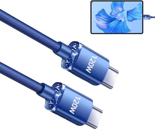 Générique Kabel Splitter - Gewebtes 120 W Schnellladekabel 100 x 1 cm, Zwei Typ-C Ports, Überspannungssicher, Blau Lila Schwarz | USB Adapter Kabel für Smartphones Tablets Laptops Zubehör