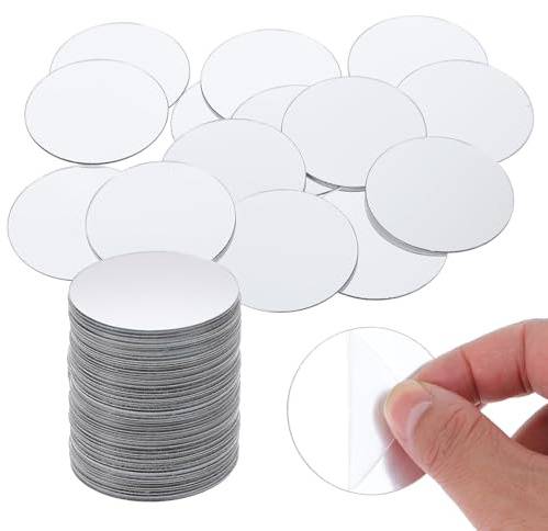 Kleine Spiegel Basteln, 50Pcs Rund Wandspiegel Spiegelfliesen Selbstklebend | 5cm Mini Spiegel zum Kleben Klein Klebespiegel Dekorative Bastelspiegel Spiegelkreise für Basteln DIY Wanddekoration