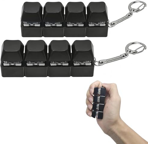 2 Stück Tastatur Fidget Spielzeug, Fidget Tastatur Schlüsselanhänger | Clicker Mechanischer Schalter Stressabbau Schlüsselanhänger, Keyboard Keychain für Dekompression Verbrauch Zeit