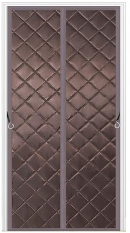 MAODUZI Rideau de Porte Thermique Isolant 150x250CM, Économie d'Énergie Rideau Thermique Isolants Fermeture Automatique, Approprié au Patio de Couloir.- Marron