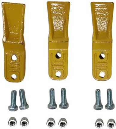 Hyuduo Lot de 3 Dents de Godet D'excavatrice, Vis Forgées en Acier au Carbone de Remplacement pour Pelle Rétro Compacte Série 23 230, Dent de Godet Robuste pour Mini-pelle, Tranchée et