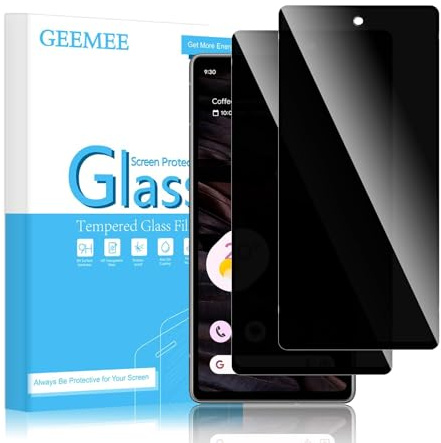 GEEMEE para Google Pixel 7A Protector de Pantalla de Privacidad, 2 Piezas Anti-espía Alta Sensibilidad, Sin Burbujas Cristal Templado Screen Protector