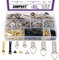 Swpeet 160 pz assortiti kit immagine ganci con viti, immagine ganci assortimento kit per appendere quadri soluzioni con contenitore trasparente – 7 modelli