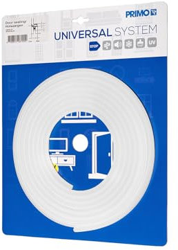 Primo Zimmertürdichtung - Türdichtung für Holzzargen - Universaldichtung Lignum 34 in Weiß - Türgummi für 3-4 mm Nuten - 5m Länge - Stoppt Zugluft, Lärm, Staub und Kälte - Türrahmen Dichtung