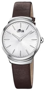 Lotus Damenuhr Analog aus Leder Braun | Quarzwerk, Widerstandsfähiges Mineralglas, Wasserdicht 5 ATM, Elegant, Klassisch und Vintage 18500/1