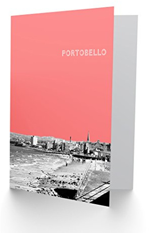Wee Blue Coo Portobello Edinburgh Scottish Landmark Coral Greetings Card