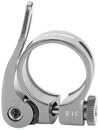 Mountain Bike Sattelstützenklemme, CX-18 Aluminiumlegierung 31,8 mm Schnellspanner Rennrad Sattelstützenklemme Fahrrad Sattelstützenklemmhalterung für 27,2/28,6 mm Sattelstütze(Titan)