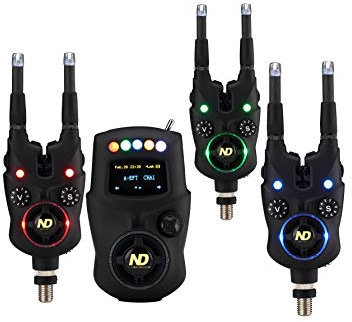 New Direction Tackle Bissanzeiger K9s 3+1 Set | Funk | Smart Link | App Steuerung | Receiver mit Display | Halo Nightlight | Snag Ears