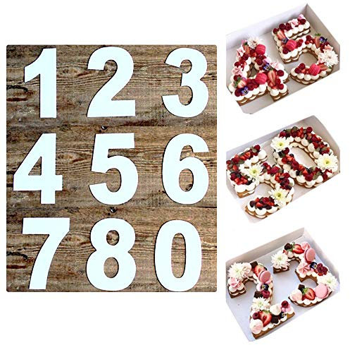 0-9 Numeral Cake Stencils Moldes Número árabe Plantilla de corte Rellenos decorativos Pasteles en capas Herramientas para hornear para bricolaje Aniversario Cumpleaños Boda