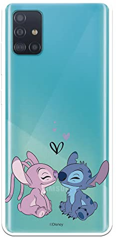 LA CASA DE LAS CARCASAS Offizielle Lilo & Stitch-Hülle für Samsung Galaxy A51 Angel & Stitch Kiss zum Schutz Ihres Mobiltelefons. Flexible Silikonhülle, offiziell lizenziert von Disney