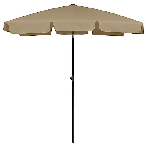 vidaXL Sombrilla de Playa Gris Taupe 180x120 cm