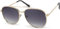 styleBREAKER Damen Piloten Sonnenbrille mit Strass Applikation, getönte Polycarbonat Gläser und Metall Gestell 09020119, Farbe:Gestell Gold/Glas Grau Verlauf