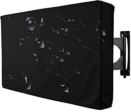 AYLYHD Outdoor-TV-Abdeckung 22-70 Zoll Staubdicht Wetterfest Schützen TV-Bildschirm Garten Terrasse Outdoor-TV-Abdeckung Universal (Color : Schwarz, Size : 46-48)