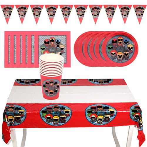 Super-héro Party Supplies Decoration Set wopin-42 Pièces Avengers Set de Vaisselle de Fête Vaisselle Comprend Assiettes Nappe Serviettes Gobelets Fanion pour Enfants décoration