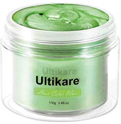 Temporäre Haarfarbe Creme, Ultikare Haarfarbe Wachs Temporäre Haarfarbe Set Instant DIY Cosplay für Karneval Weihnachten Halloween-Partys für Männer und Frauen (Grün)…