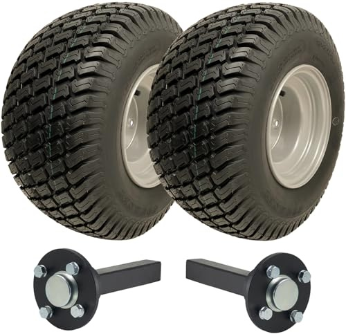 Parnells - Atv-Anhänger-Set, 2 Stück 18 x 8,50-8 Räder + 2 Stück 4 x M12 100 mm Pcd-Nabe und 35 mm x 35 mm Achsschenkel, 4-Lagiges Wanda P332, 750 kg, 455 mm Höhe, 210 mm Breite