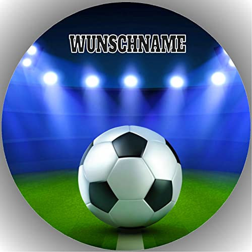 Fondant Tortenaufleger Tortenbild Geburtstag FUßBALL PERSONALISIERT WUNSCHNAME